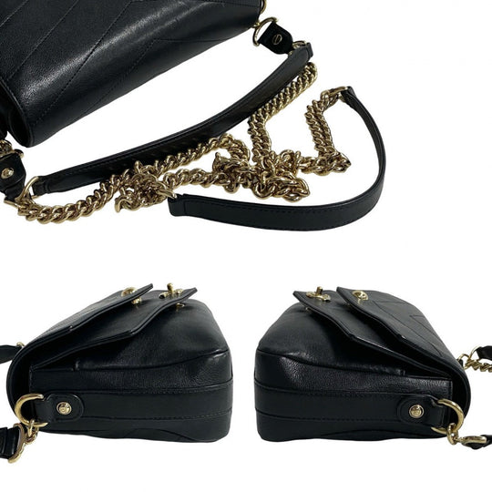 CHANEL Shoulder Bag leather black