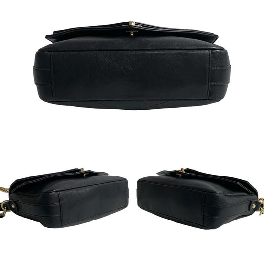 CHANEL Shoulder Bag leather black