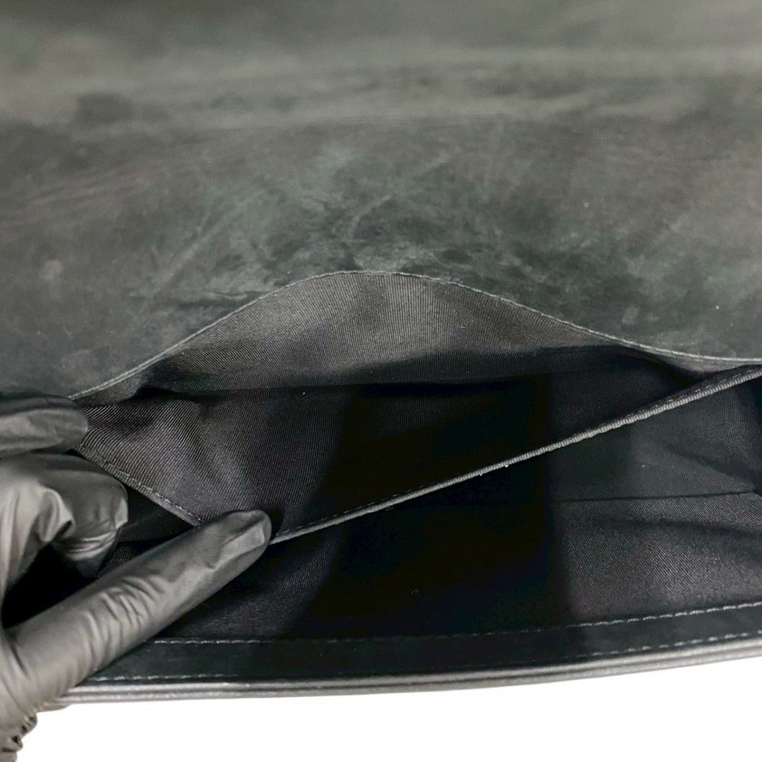 CHANEL Shoulder Bag leather black Boy chanel