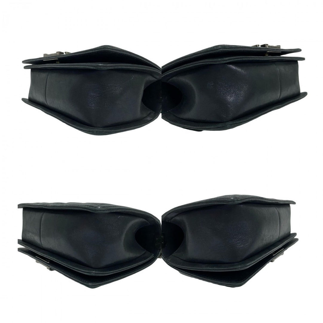 CHANEL Shoulder Bag leather black Boy chanel