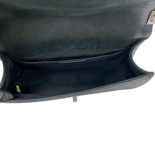 CHANEL Shoulder Bag leather black Boy chanel