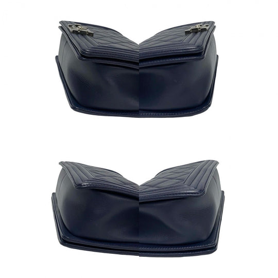 CHANEL Shoulder Bag leather Navy Boy chanel