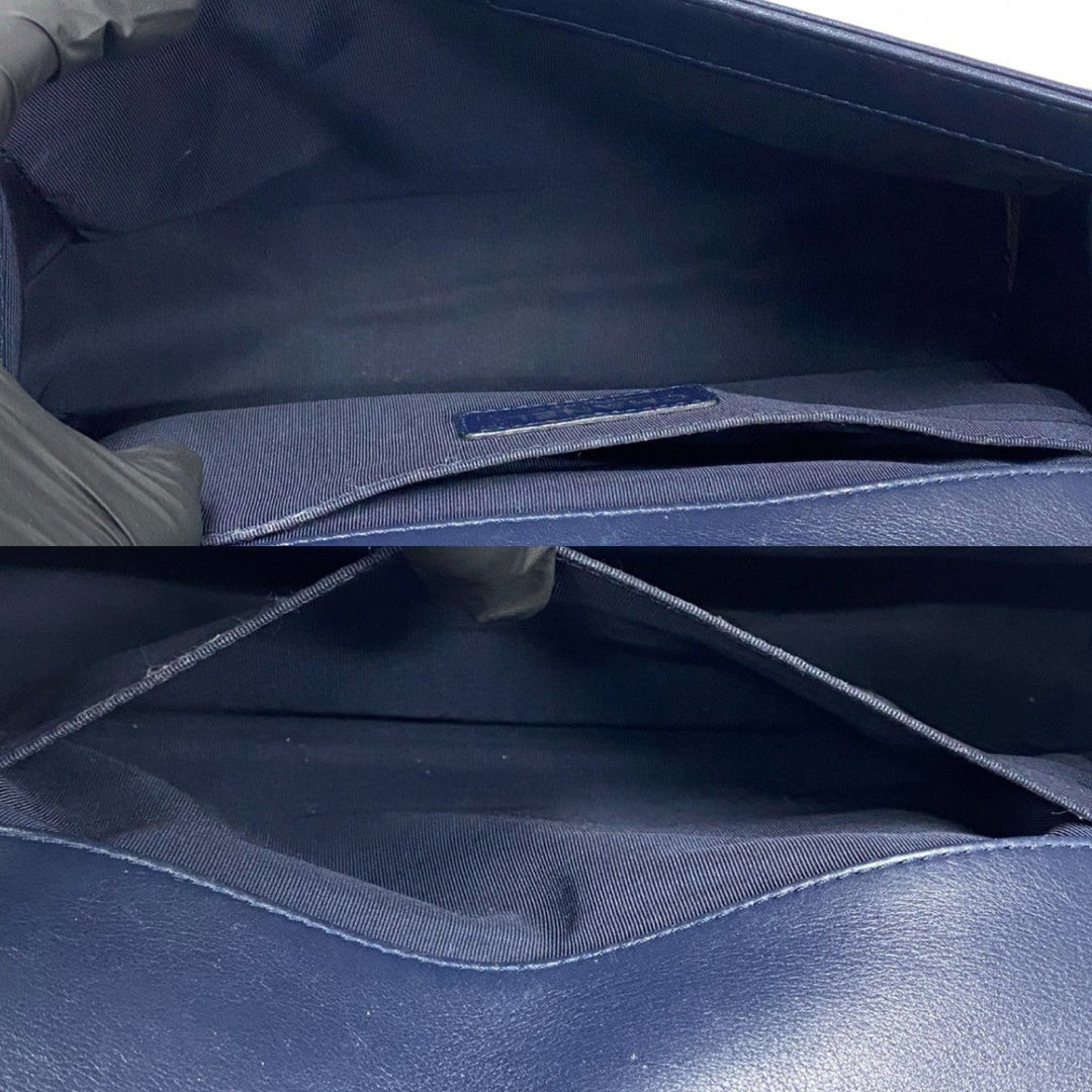 CHANEL Shoulder Bag leather Navy Boy chanel