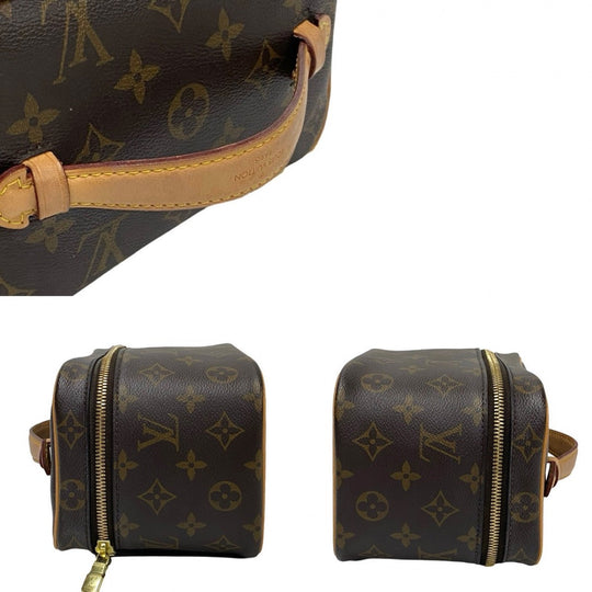 LOUIS VUITTON Handbag leather Brown Monogram Nice mini