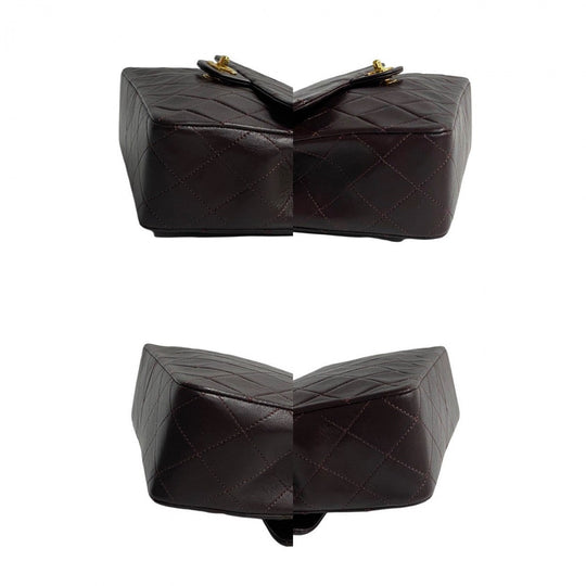 CHANEL Shoulder Bag lambskin Brown Matrasse