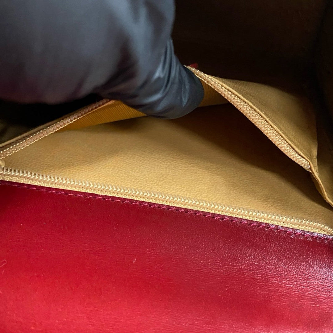 GUCCI Shoulder Bag leather Red Ready lock