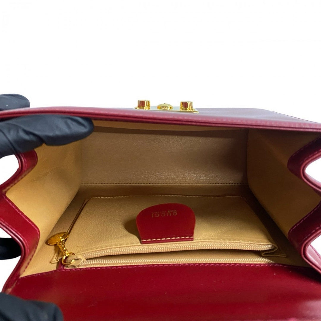 GUCCI Shoulder Bag leather Red Ready lock
