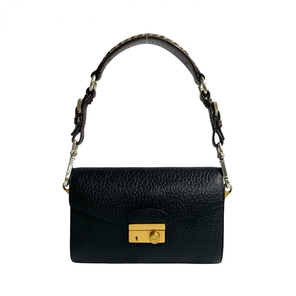 PRADA Shoulder Bag leather black
