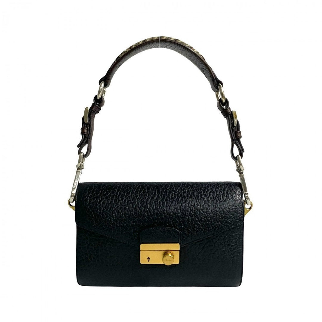 PRADA Shoulder Bag leather black