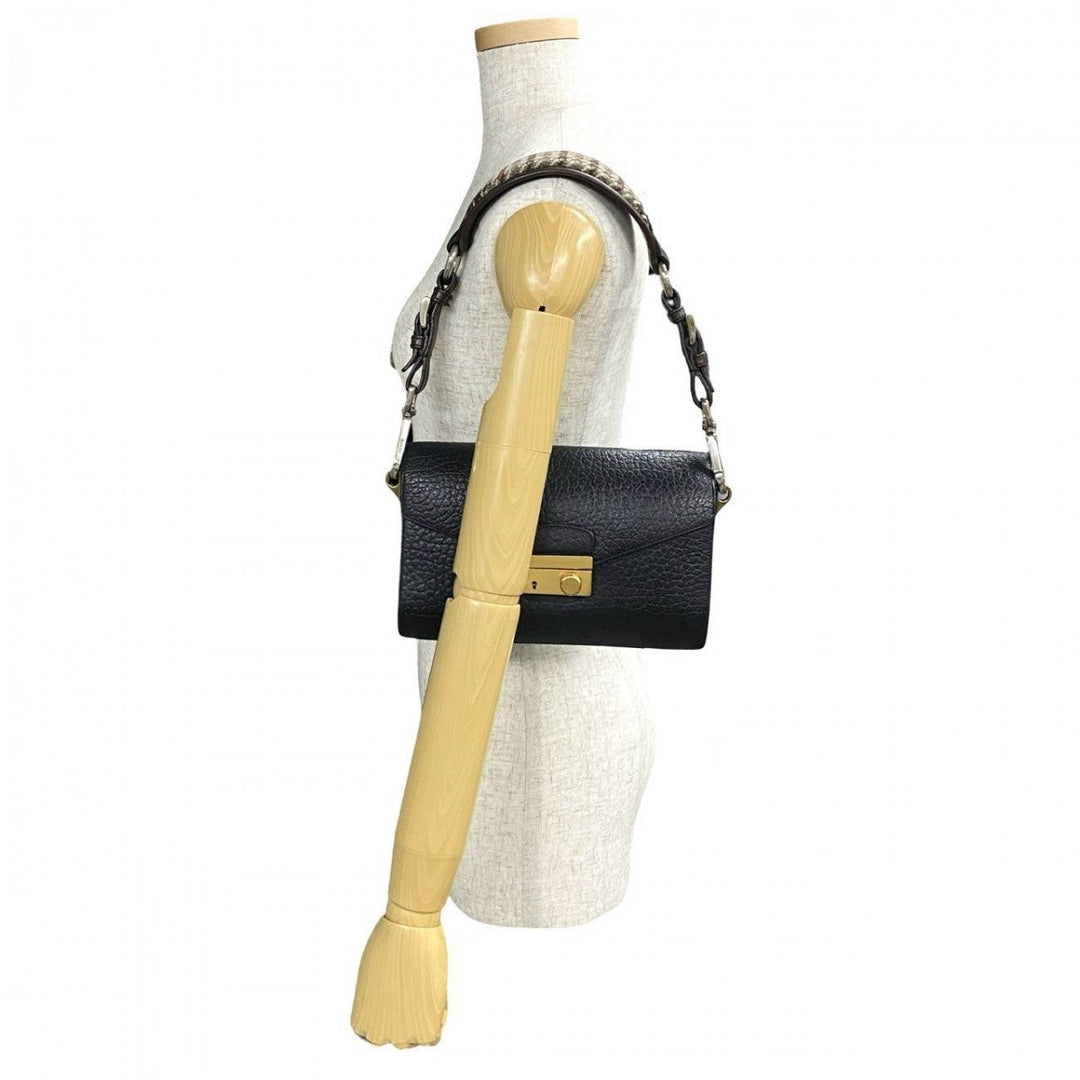 PRADA Shoulder Bag leather black