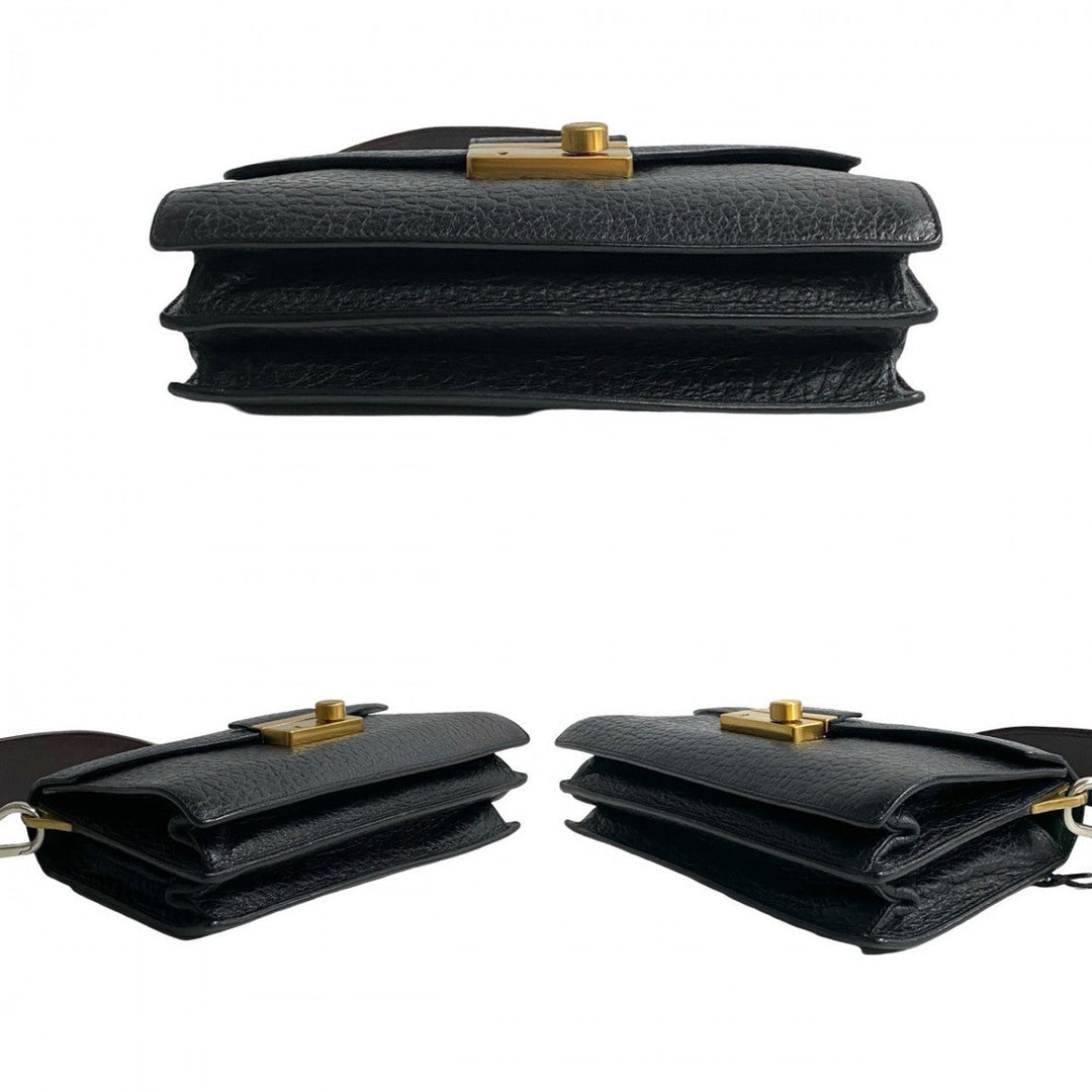 PRADA Shoulder Bag leather black