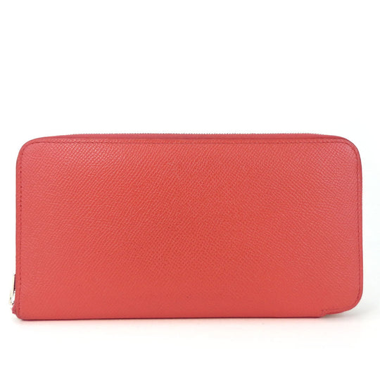 HERMES Long Wallet Purse Epsom Pink type Azap Long Silk Inn Women Used Authentic