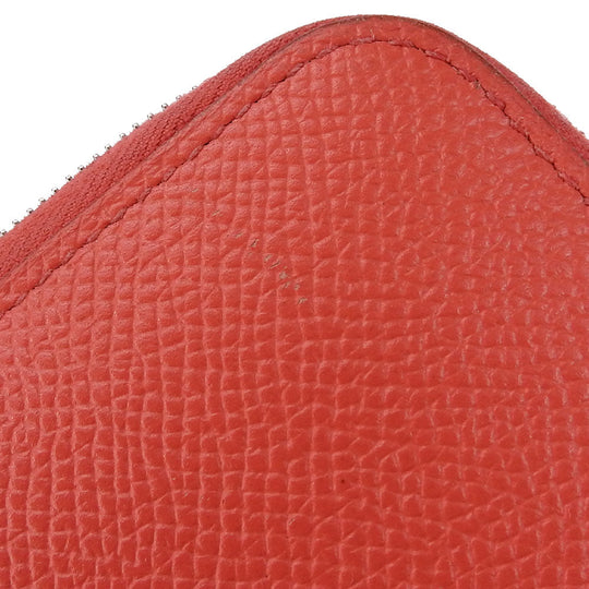 HERMES Long Wallet Purse Epsom Pink type Azap Long Silk Inn Women Used Authentic
