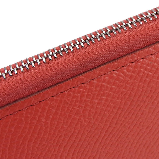 HERMES Long Wallet Purse Epsom Pink type Azap Long Silk Inn Women Used Authentic