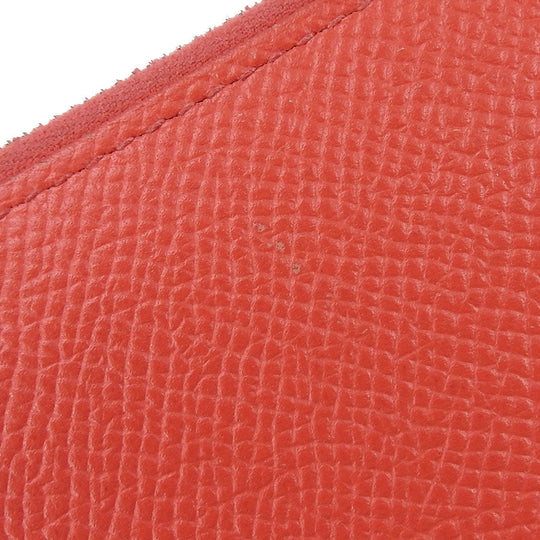 HERMES Long Wallet Purse Epsom Pink type Azap Long Silk Inn Women Used Authentic