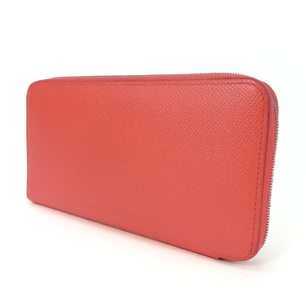 HERMES Long Wallet Purse Epsom Pink type Azap Long Silk Inn Women Used Authentic
