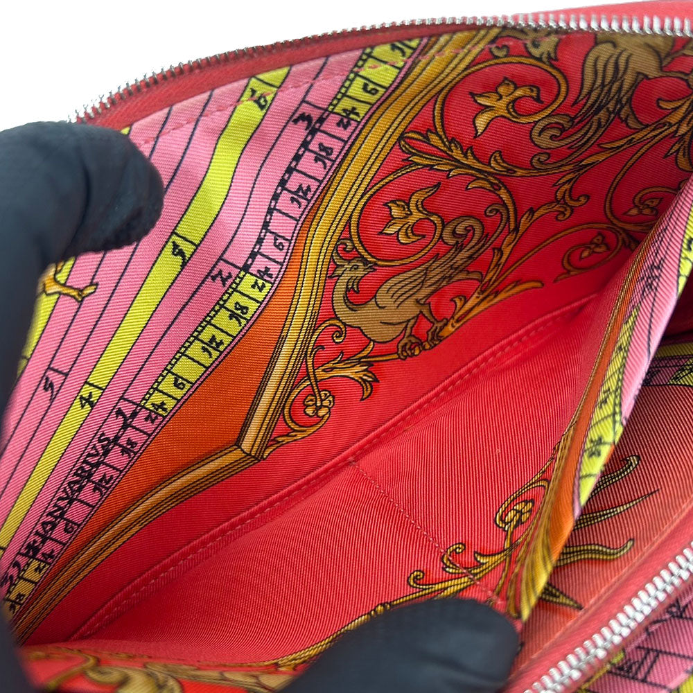 HERMES Long Wallet Purse Epsom Pink type Azap Long Silk Inn Women Used Authentic