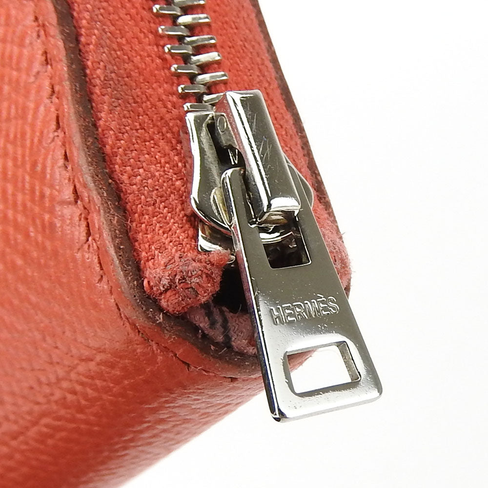 HERMES Long Wallet Purse Epsom Pink type Azap Long Silk Inn Women Used Authentic