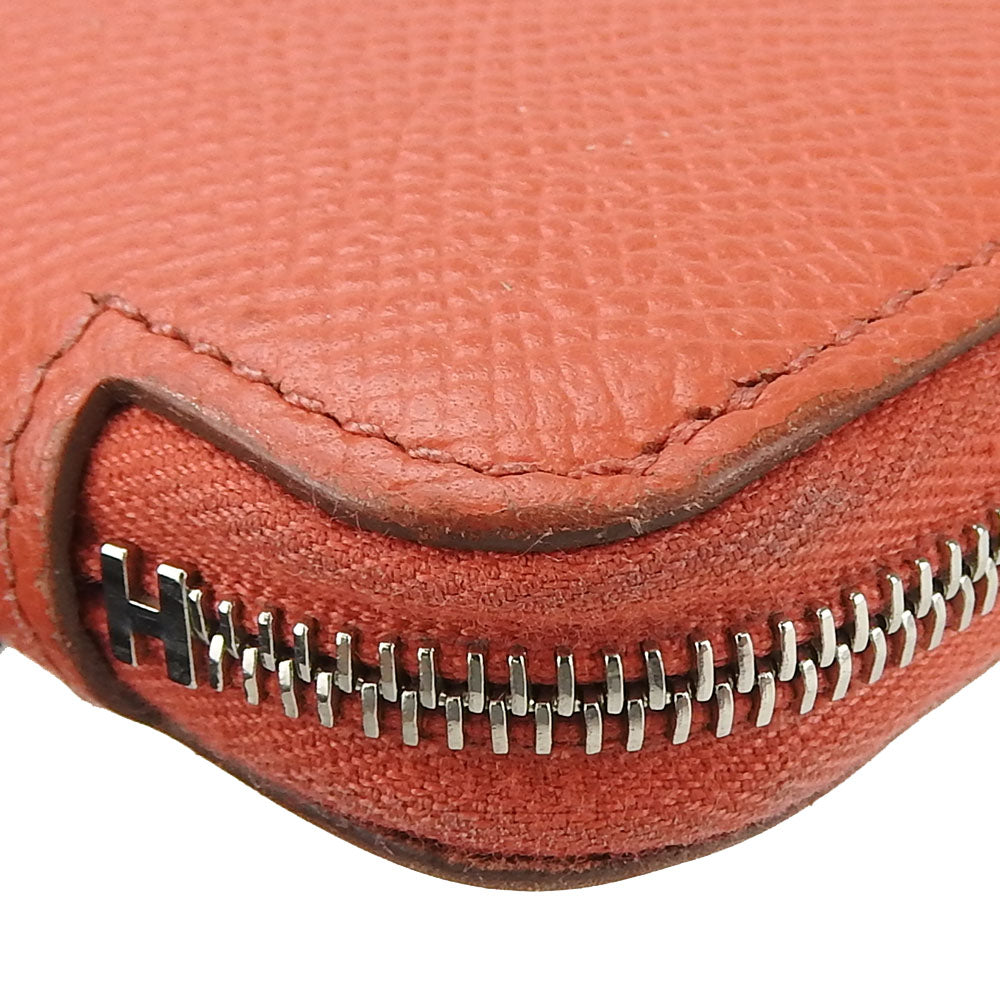 HERMES Long Wallet Purse Epsom Pink type Azap Long Silk Inn Women Used Authentic