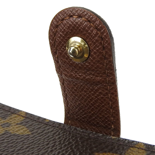 LOUIS VUITTON Bifold Wallet M61667 Monogram Brown Compact zip Women Used Authentic