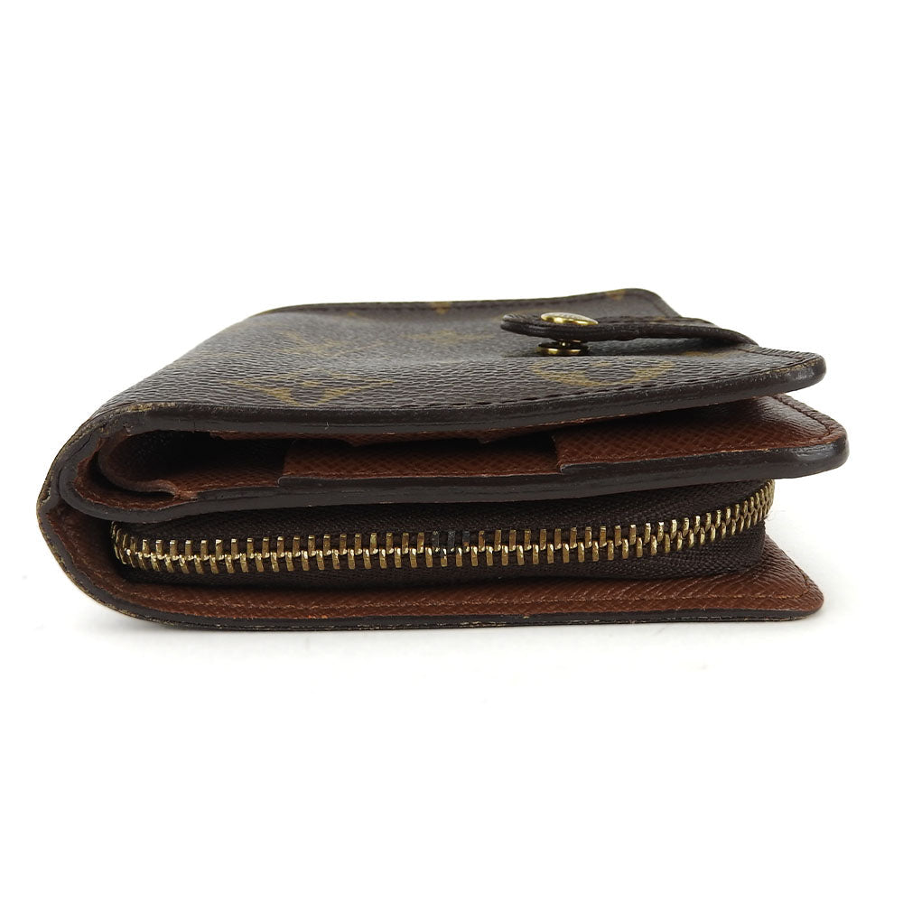 LOUIS VUITTON Bifold Wallet M61667 Monogram Brown Compact zip Women Used Authentic
