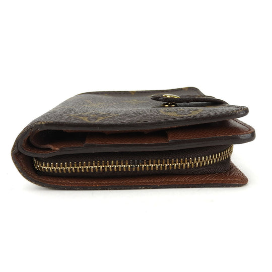 LOUIS VUITTON Bifold Wallet M61667 Monogram Brown Compact zip Women Used Authentic