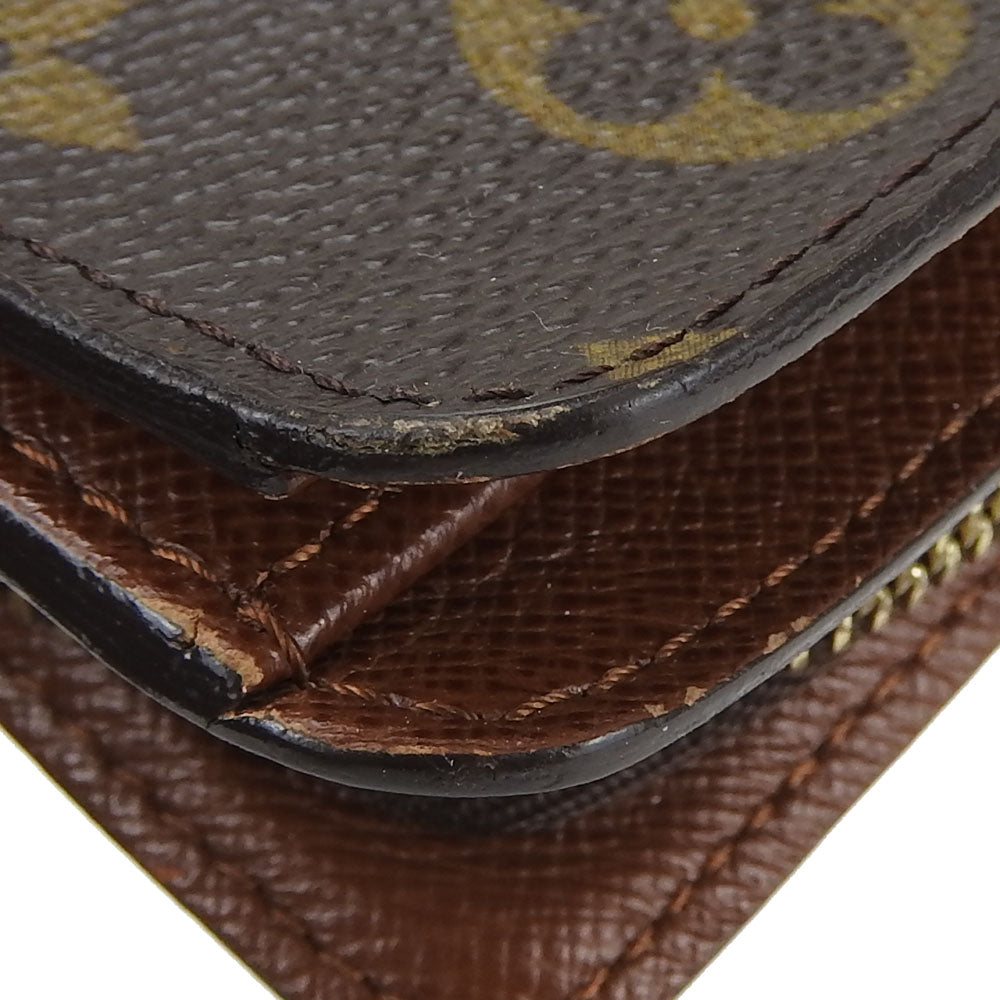 LOUIS VUITTON Bifold Wallet M61667 Monogram Brown Compact zip Women Used Authentic