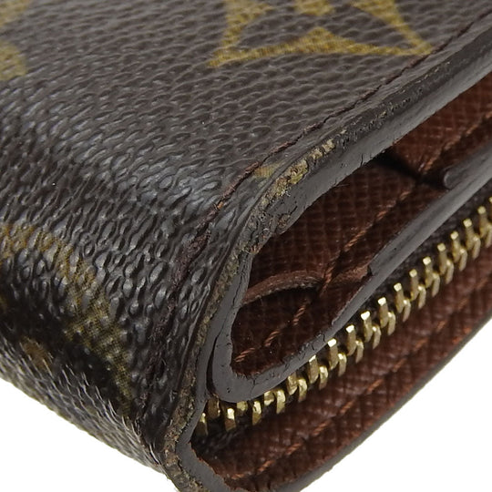 LOUIS VUITTON Bifold Wallet M61667 Monogram Brown Compact zip Women Used Authentic