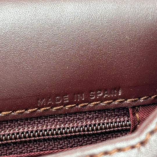 CARTIER business bag leather wine-red Must Line unisex(Unisex) Used Authentic