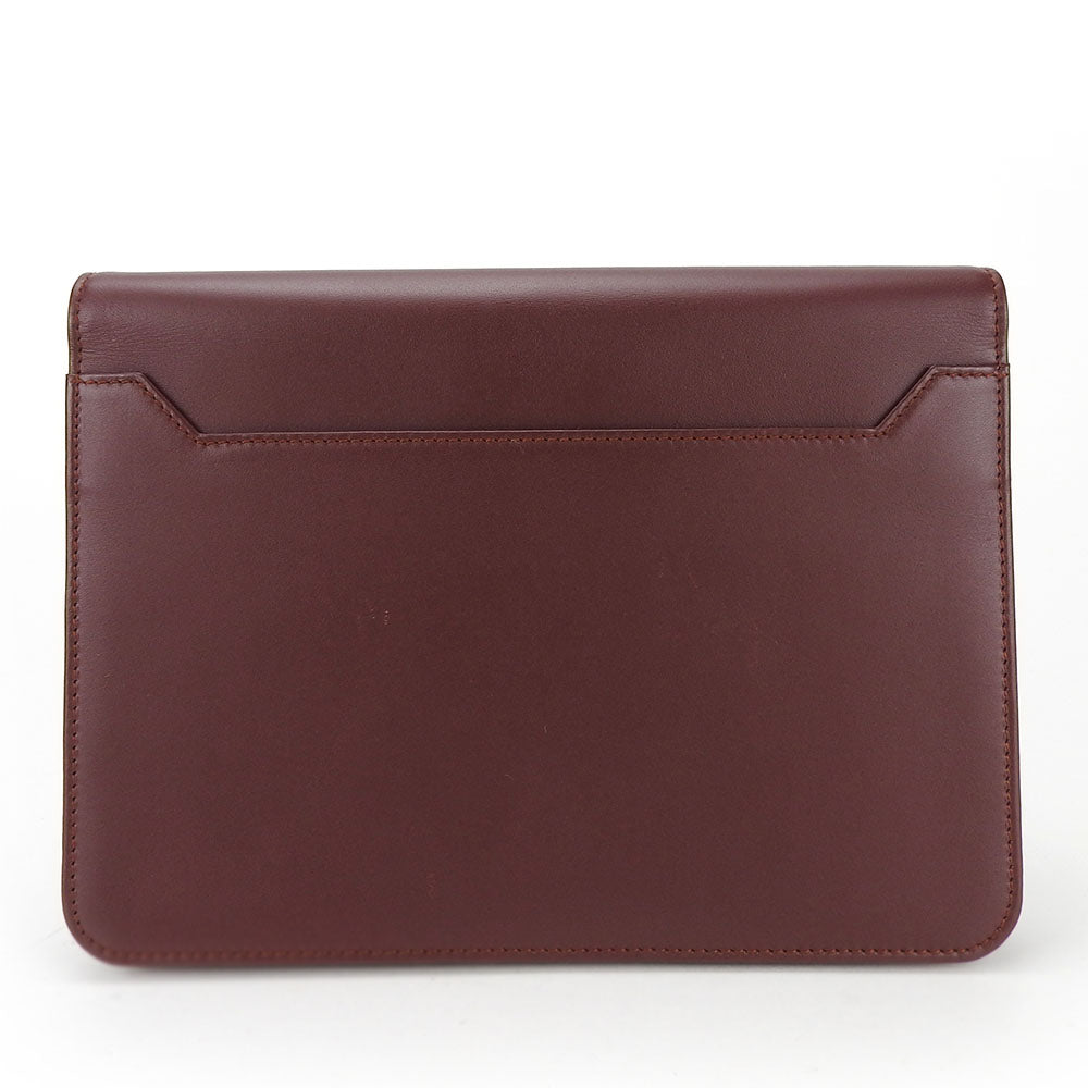 CARTIER business bag leather wine-red Must Line unisex(Unisex) Used Authentic