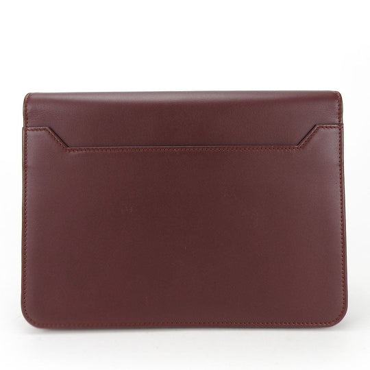 CARTIER business bag leather wine-red Must Line unisex(Unisex) Used Authentic