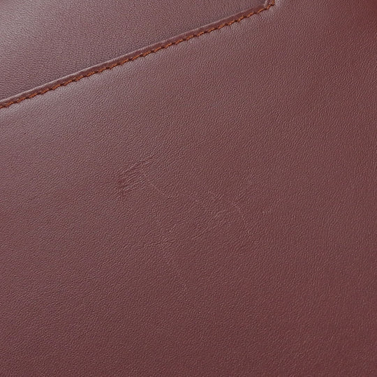 CARTIER business bag leather wine-red Must Line unisex(Unisex) Used Authentic
