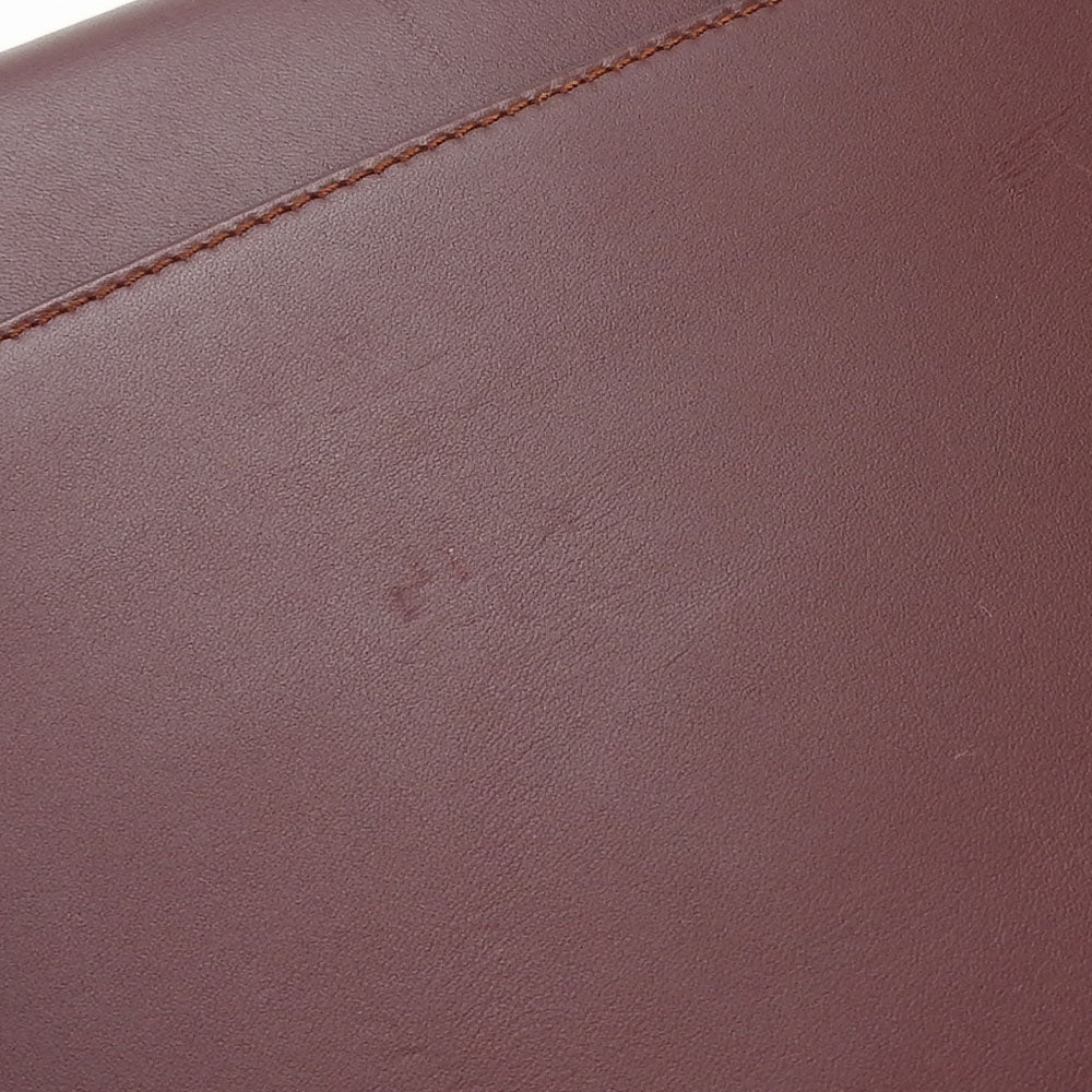CARTIER business bag leather wine-red Must Line unisex(Unisex) Used Authentic