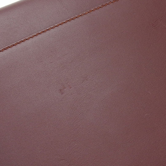 CARTIER business bag leather wine-red Must Line unisex(Unisex) Used Authentic