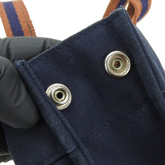 HERMES Tote Bag canvas Navy Fool ToePM unisex(Unisex) Used Authentic