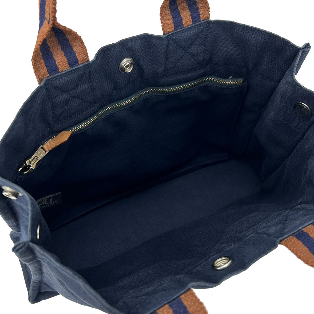 HERMES Tote Bag canvas Navy Fool ToePM unisex(Unisex) Used Authentic