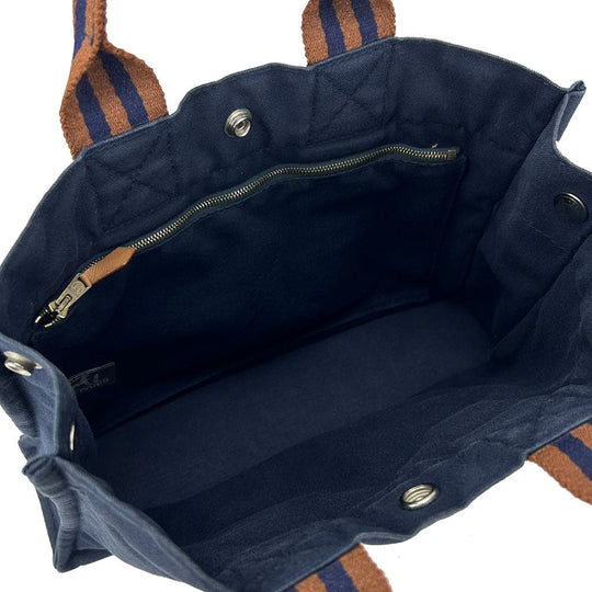 HERMES Tote Bag canvas Navy Fool ToePM unisex(Unisex) Used Authentic