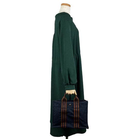 HERMES Tote Bag canvas Navy Fool ToePM unisex(Unisex) Used Authentic