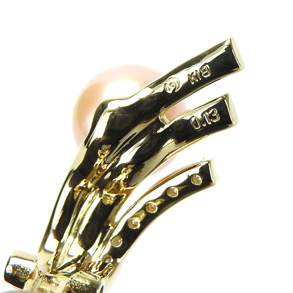 TASAKI Earring K18 Yellow Gold, Diamond Yellow Gold Women Used Authentic