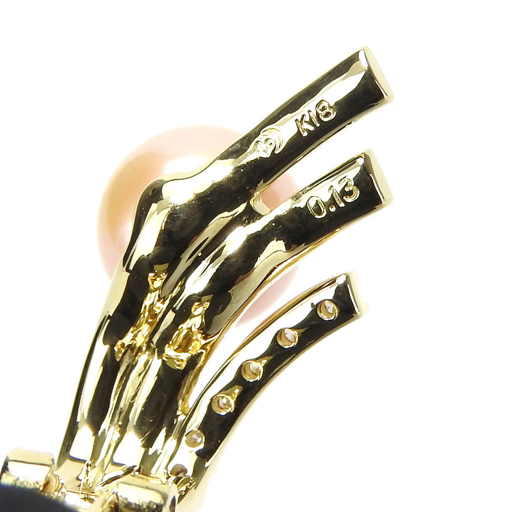 TASAKI Earring K18 Yellow Gold, Diamond Yellow Gold Women Used Authentic