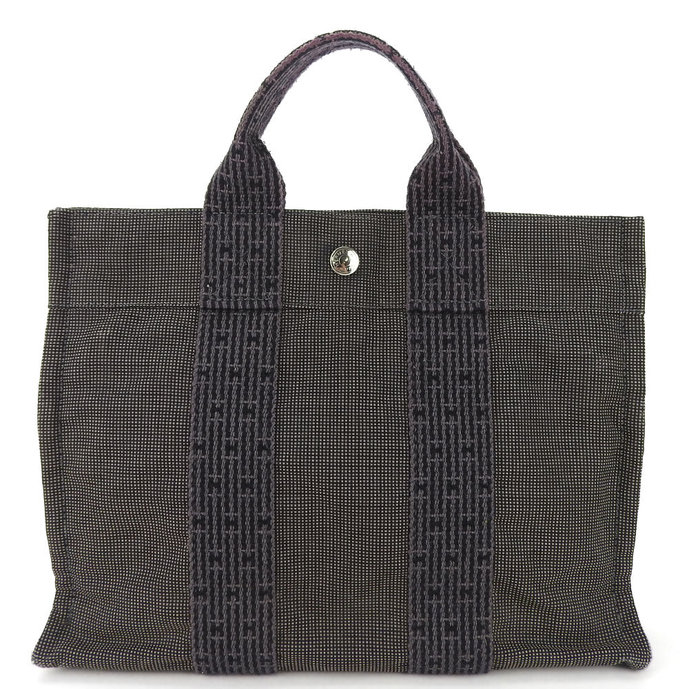 HERMES Tote Bag canvas gray Her Line Tote PM unisex(Unisex) Used Authentic