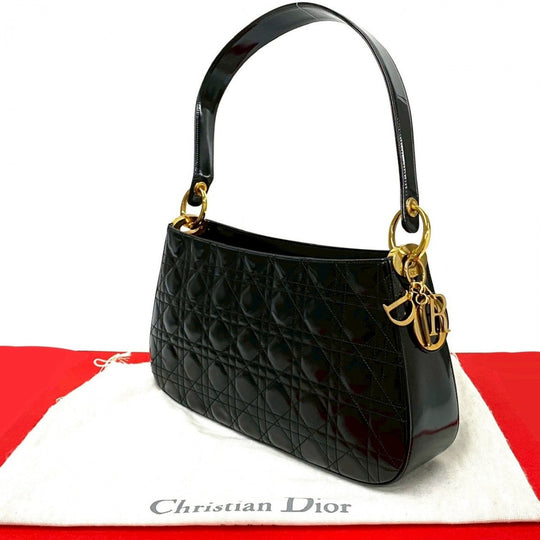 Dior Shoulder Bag Patent leather black