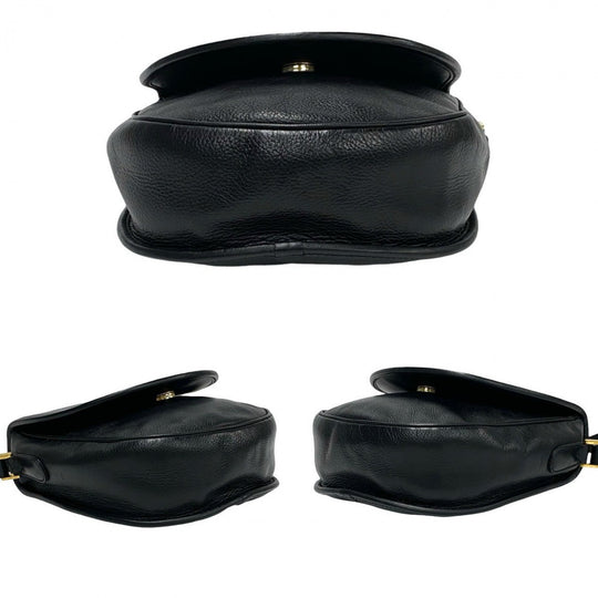 GUCCI Shoulder Bag leather black Sherry line