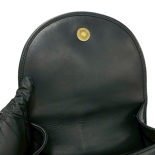GUCCI Shoulder Bag leather black Sherry line
