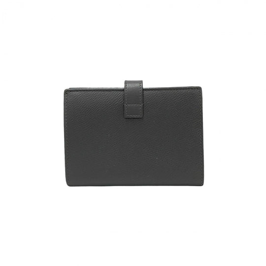 CELINE Bifold Wallet leather gray Medium strap wallet