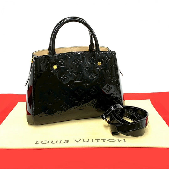 LOUIS VUITTON Shoulder Bag M50171 Patent leather black Monogram Vernis Montaigne BB