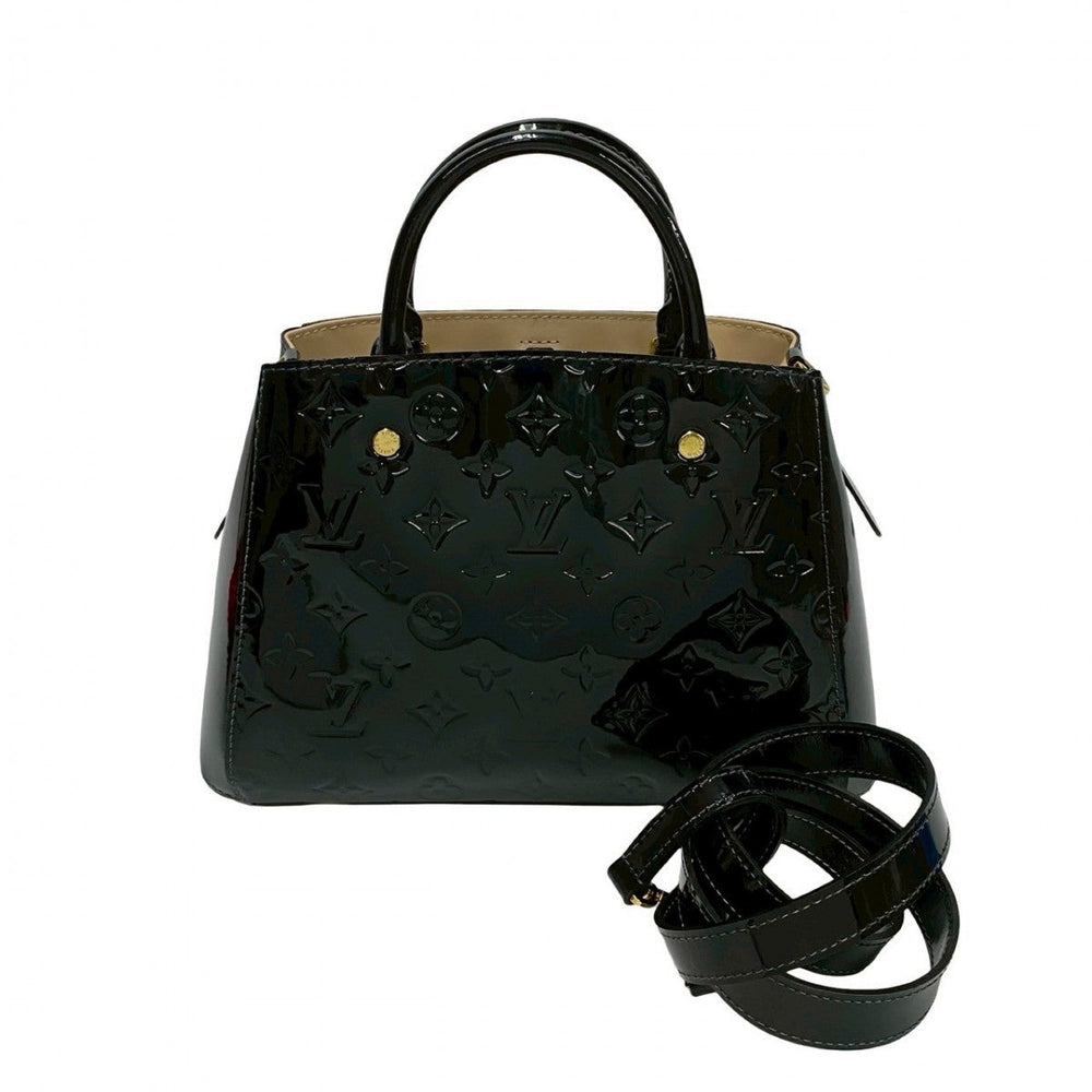 LOUIS VUITTON Shoulder Bag M50171 Patent leather black Monogram Vernis Montaigne BB