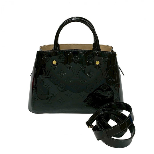 LOUIS VUITTON Shoulder Bag M50171 Patent leather black Monogram Vernis Montaigne BB