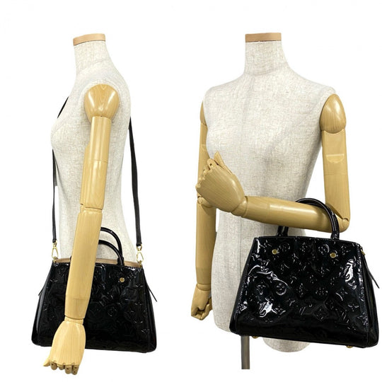 LOUIS VUITTON Shoulder Bag M50171 Patent leather black Monogram Vernis Montaigne BB