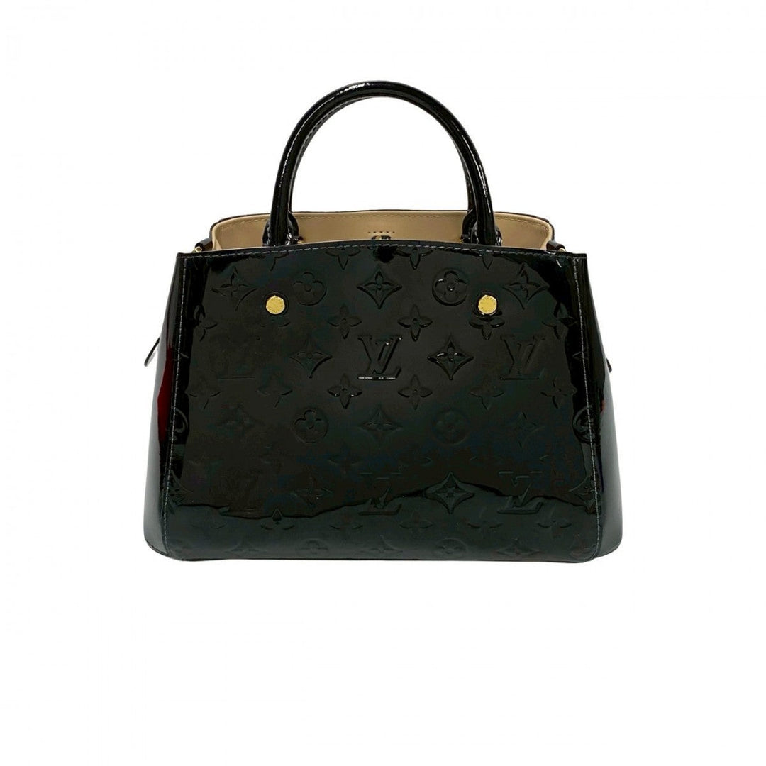LOUIS VUITTON Shoulder Bag M50171 Patent leather black Monogram Vernis Montaigne BB